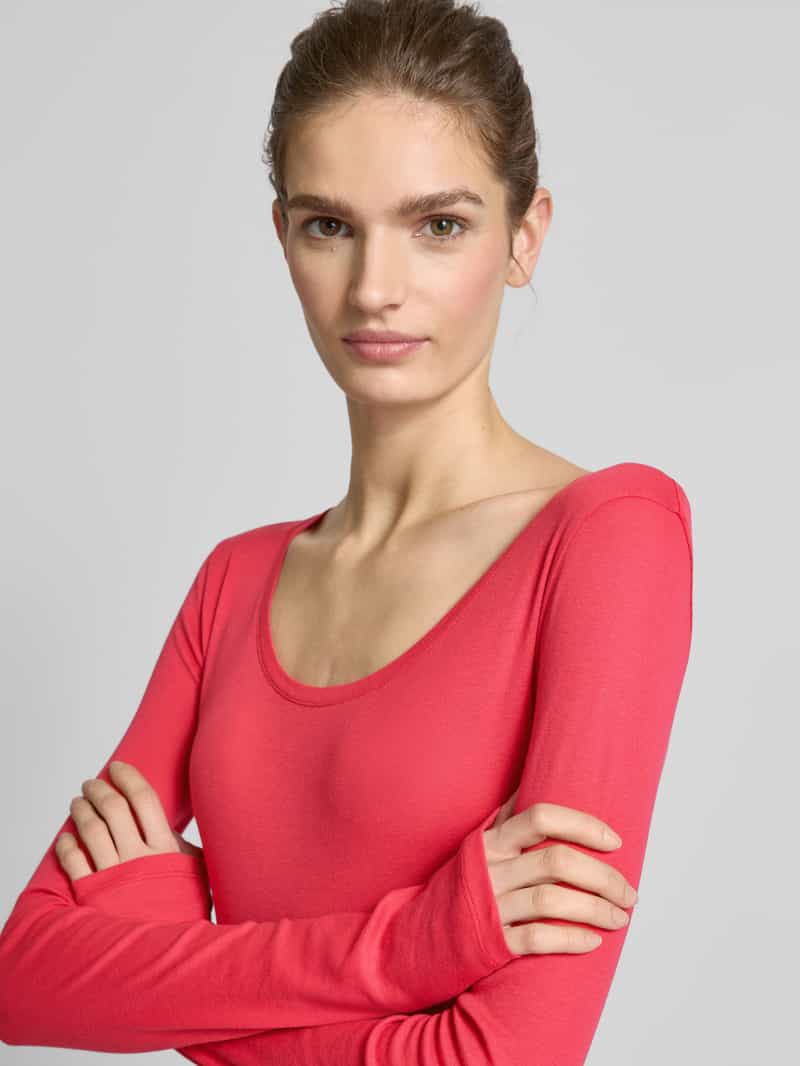 Boss Orange Shirt met lange mouwen en geribde ronde hals model 'Elayer'