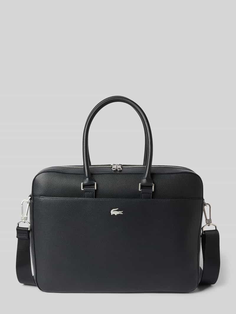 LACOSTE business tas schoudertas met laptopvak Computer Bag Noir zwart