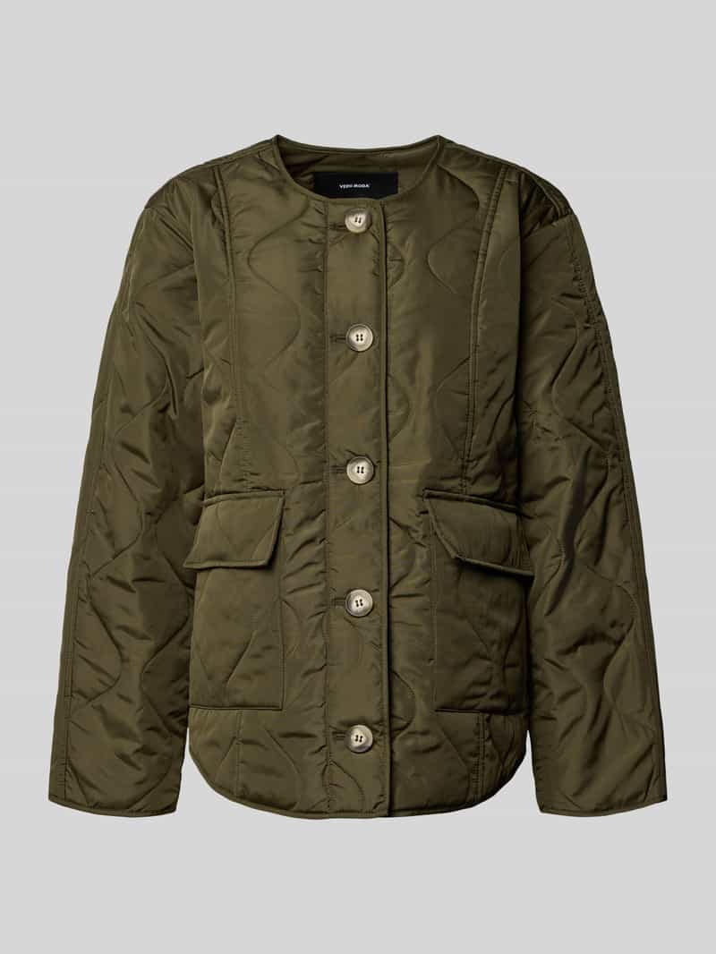 Vero Moda Regular fit gewatteerd jack met enkele knoopsluiting model 'MILLIE'