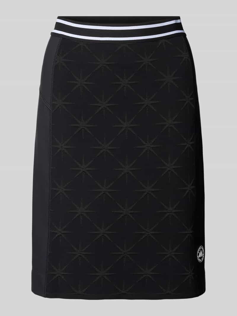 Marc Cain Rok van viscosemix met logo-applicatie