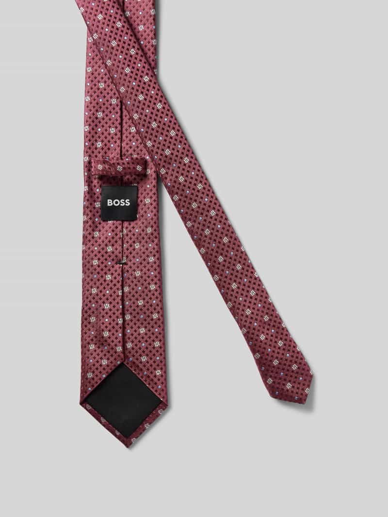 Boss Zijden stropdas met labeldetail (7 5 cm)