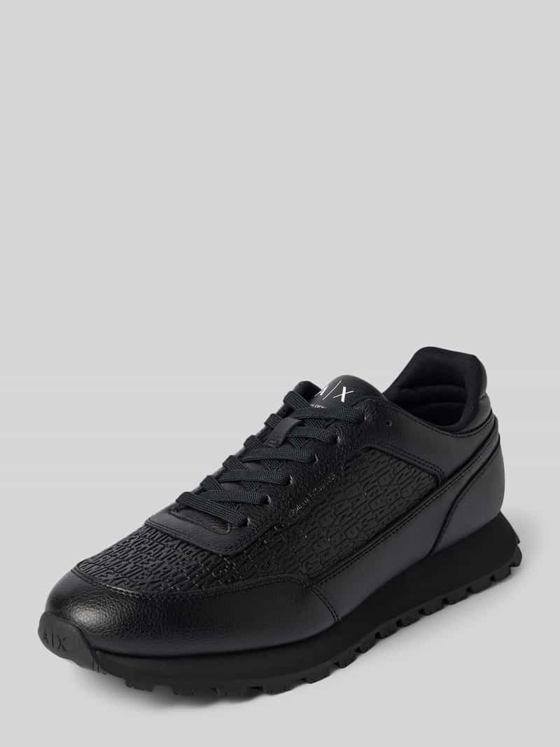 Armani Exchange Sneaker mit Logo-Muster und profilierter Sohle in Black, Größe 41 209432341
