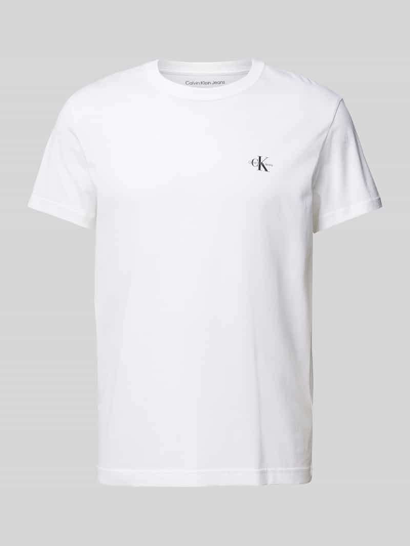 Calvin Klein Jeans T-shirt met labelprint in een set van 2 stuks