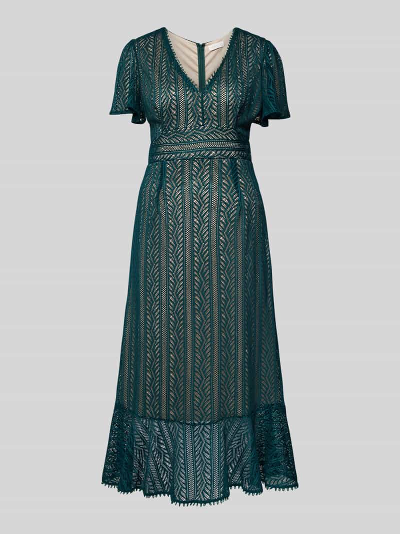 Apricot Maxi-jurk in semi-transparant design
