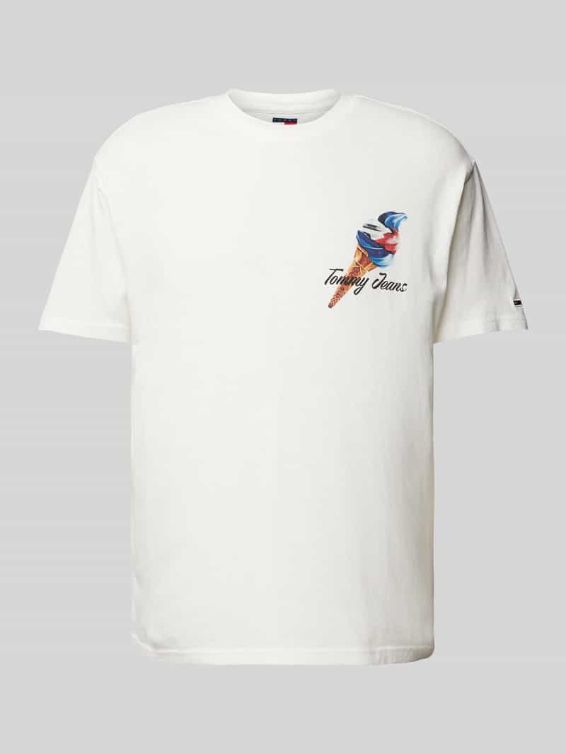 Tommy Jeans Relaxed fit T-shirt met logostitching model 'NOVELTY'