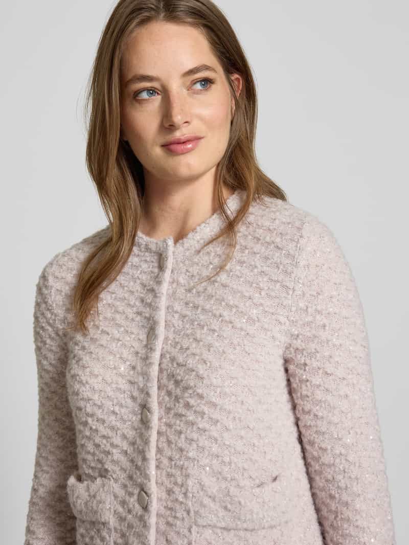 Marc Cain Cardigan met ronde hals en opgestikte zakken