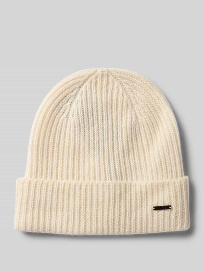 JOOP! Collection Gebreide muts van kasjmier met labeldetail model 'FENOL'