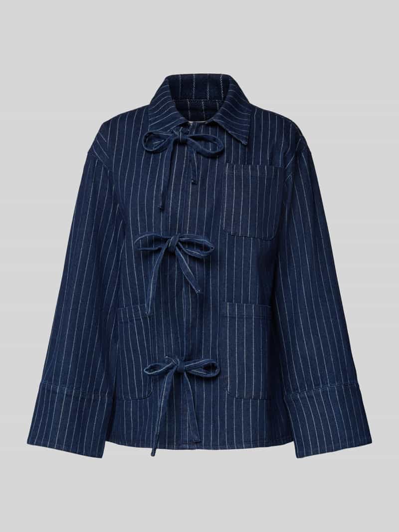 NEO NOIR Relaxed fit overhemdblouse van katoenmix model 'Starlie'