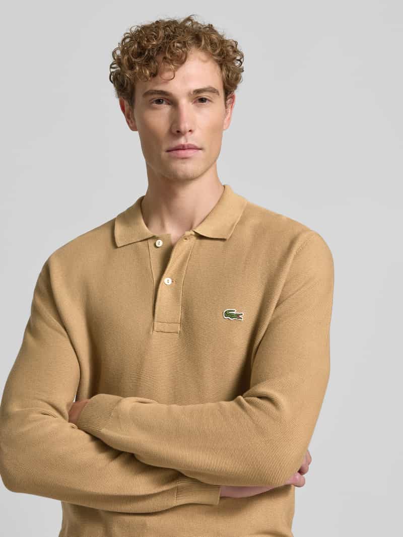 Lacoste klassiek fit poloshirt van puur katoen bruin, foto 5
