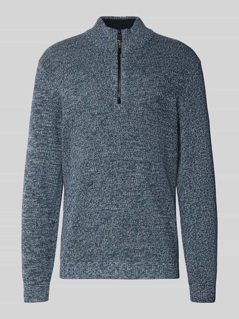 camel active Slim fit schipperstrui met ritssluiting model 'Mouline'