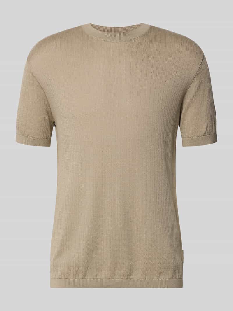 Armani Exchange Herren Strickshirt Mit Rundhalsausschnitt In Sand Größe XXL