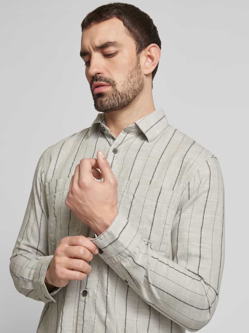 Tom Tailor Denim Relaxed fit vrijetijdsoverhemd van viscosemix met linnen
