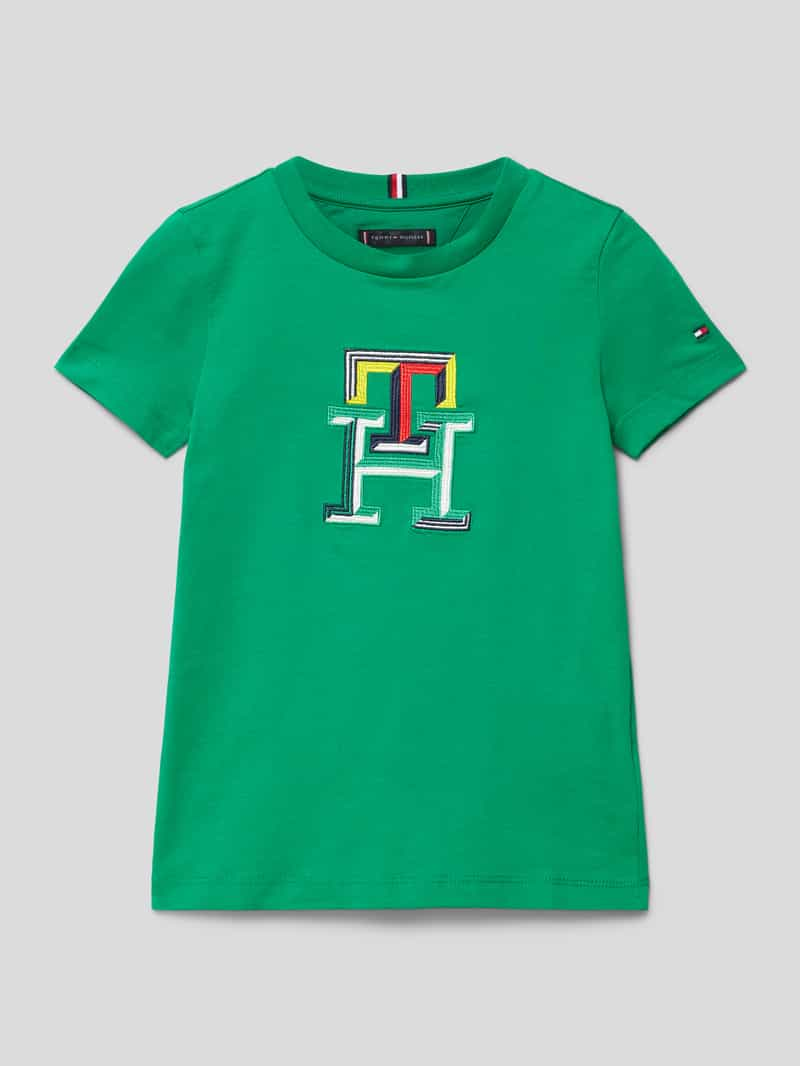 Tommy Hilfiger Teens Regular fit T-shirt met meerkleurige logostitching