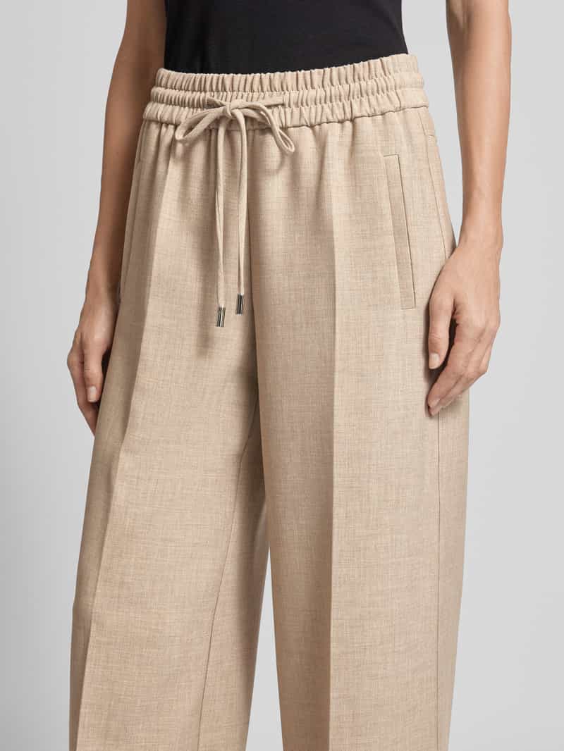 Boss Wide leg stoffen broek met persplooien model 'Tamaya'