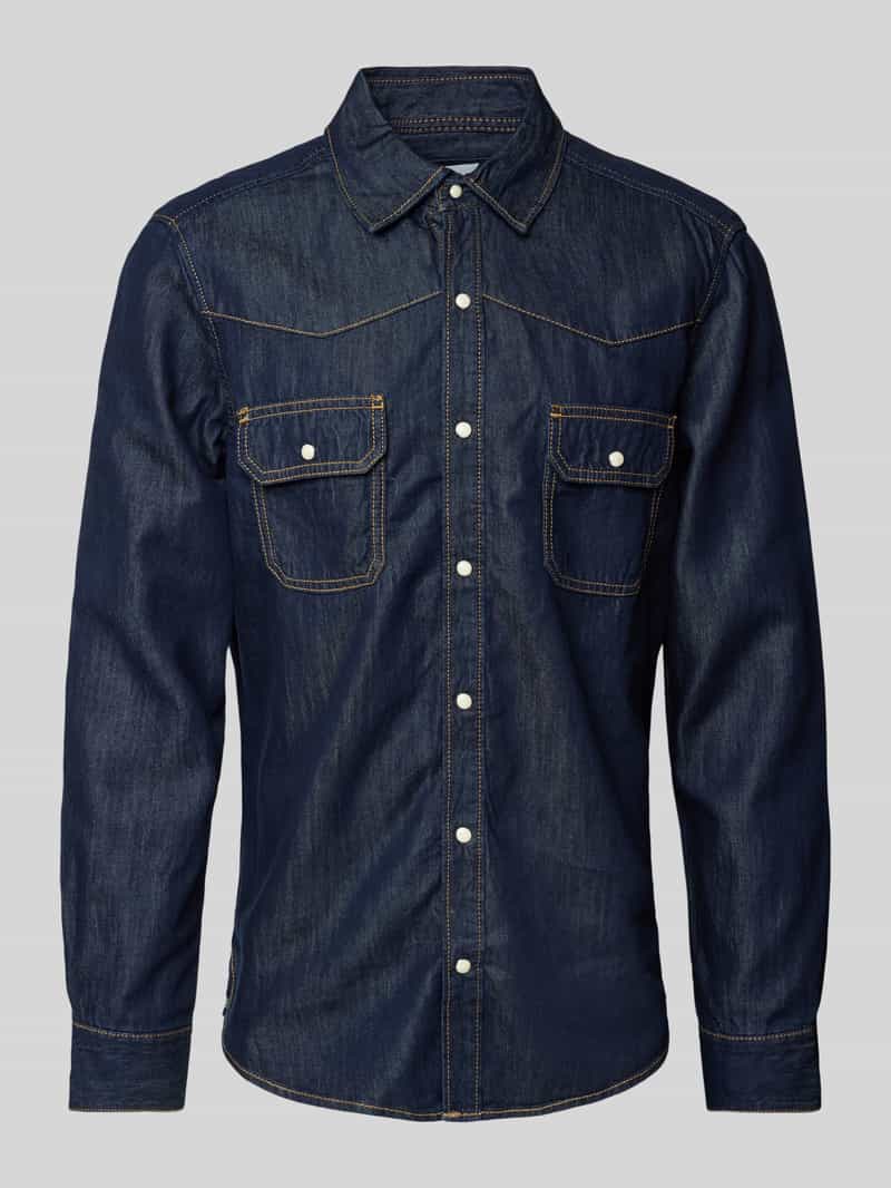 s.Oliver RED LABEL Regular fit jeansoverhemd van een katoenmix in western-stijl