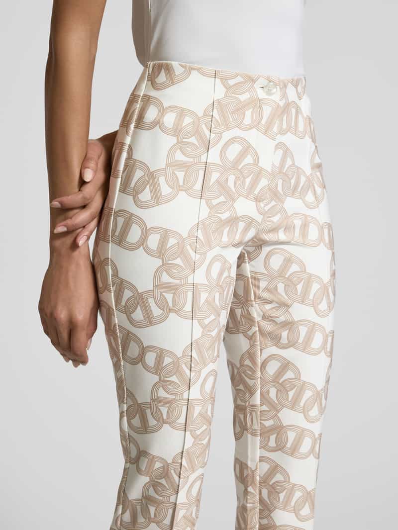 STEHMANN Regular fit stoffen broek met vaste persplooien model 'Ellsa'