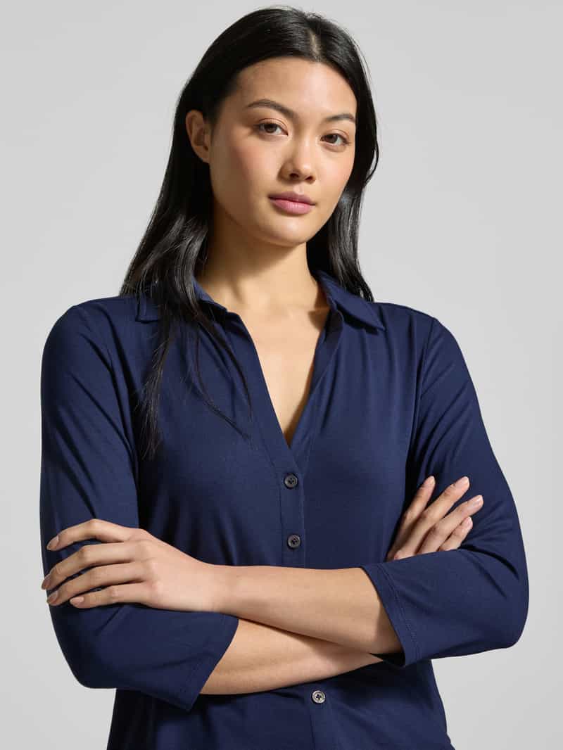 Marc O'Polo Regular fit shirt met 3 4-mouwen en flapkraag