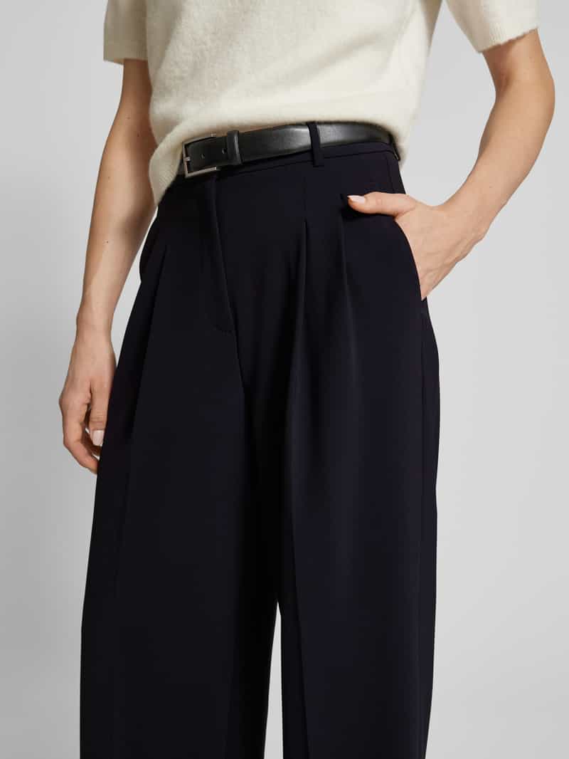CAMBIO Wide leg stoffen broek met bandplooien model 'ANNY'