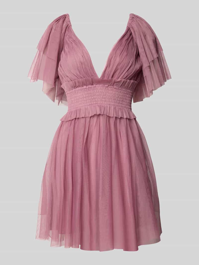 Lace & Beads Cocktailjurk met V-hals en tailleband