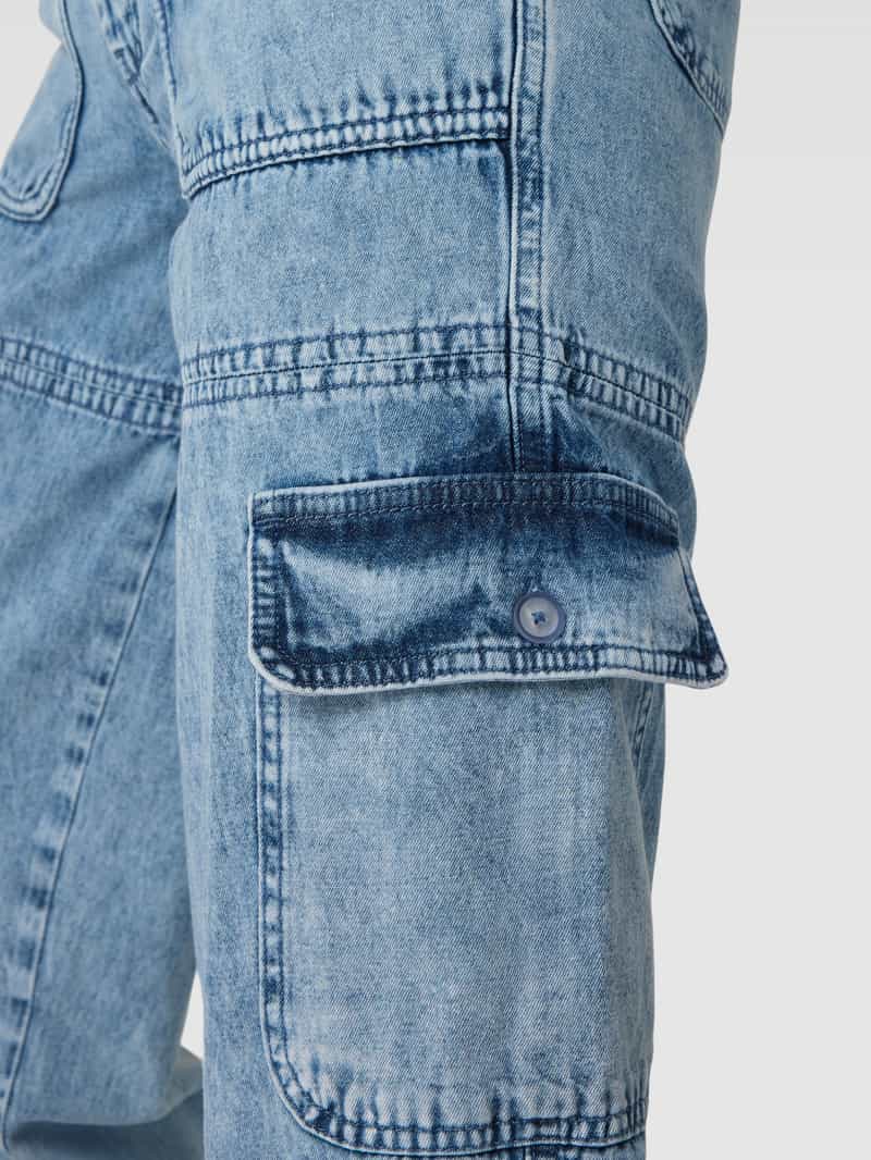 Rich & Royal Straight leg jeans met cargozakken