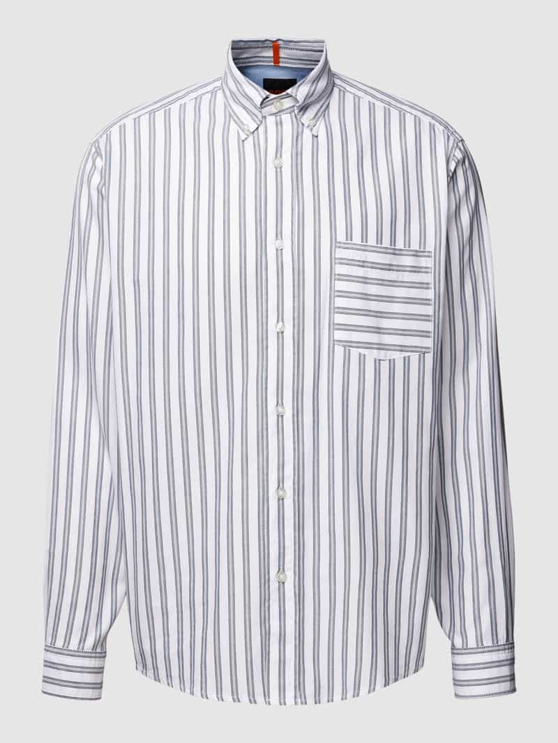Boss Orange Regular fit vrijetijdsoverhemd met streepmotief model 'Lambey'