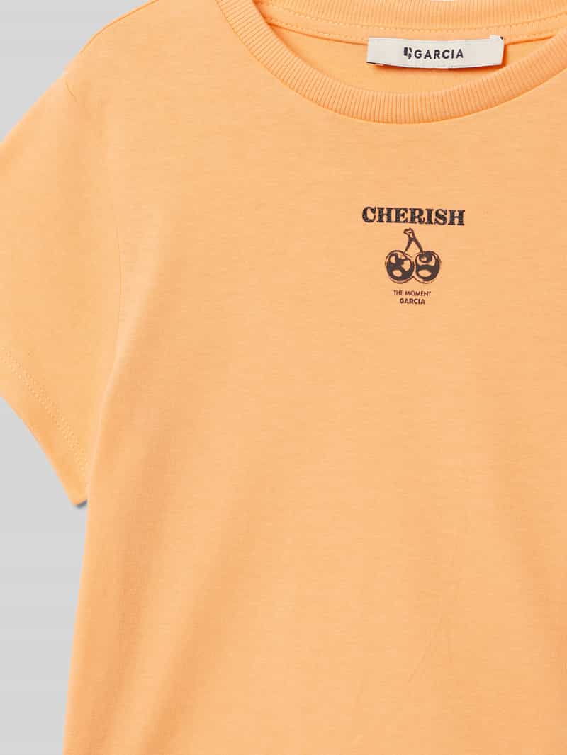 Garcia T-shirt met motief- en statementprint
