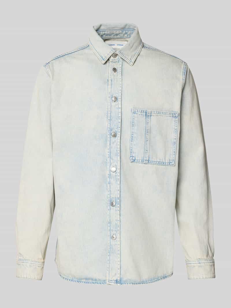 regular fit jeanshemd met borstzak model 'DAMON'