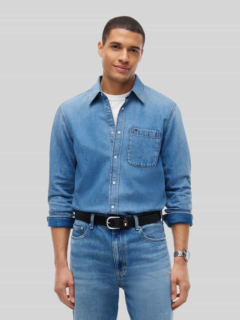 Tommy Jeans Regular fit jeanshemd van puur katoen