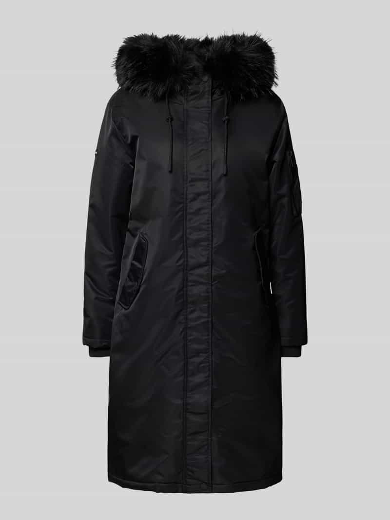 khujo Regular fit lange jas met imitatiebont model 'Jilla'