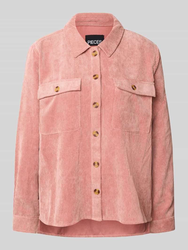 Pieces Loose fit overhemdblouse in ribcordlook model 'EFFI'