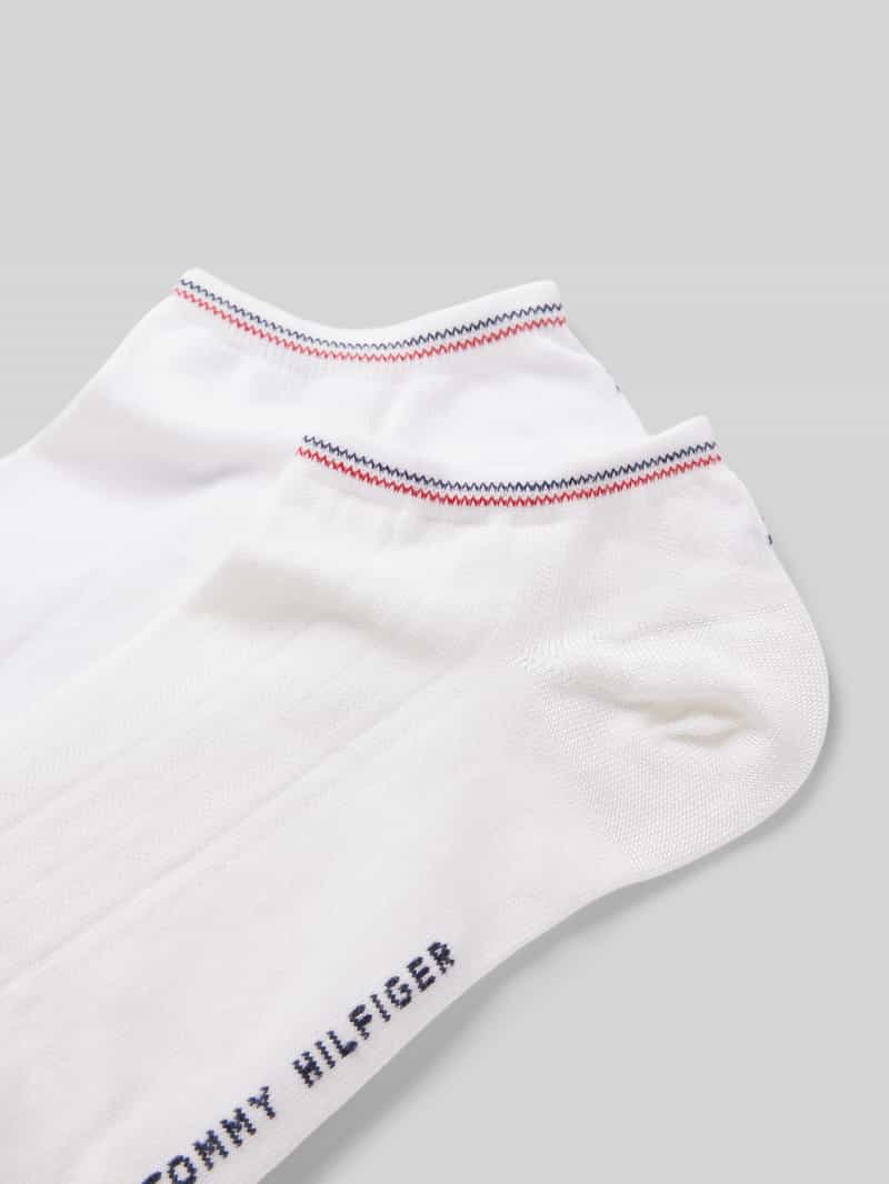 Tommy Hilfiger Sneakersokken met labelprint in een set van 2 paar