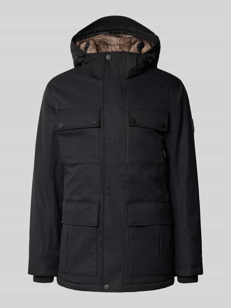 Tom Tailor Regular fit parka met voering van capuchon van imitatiebont