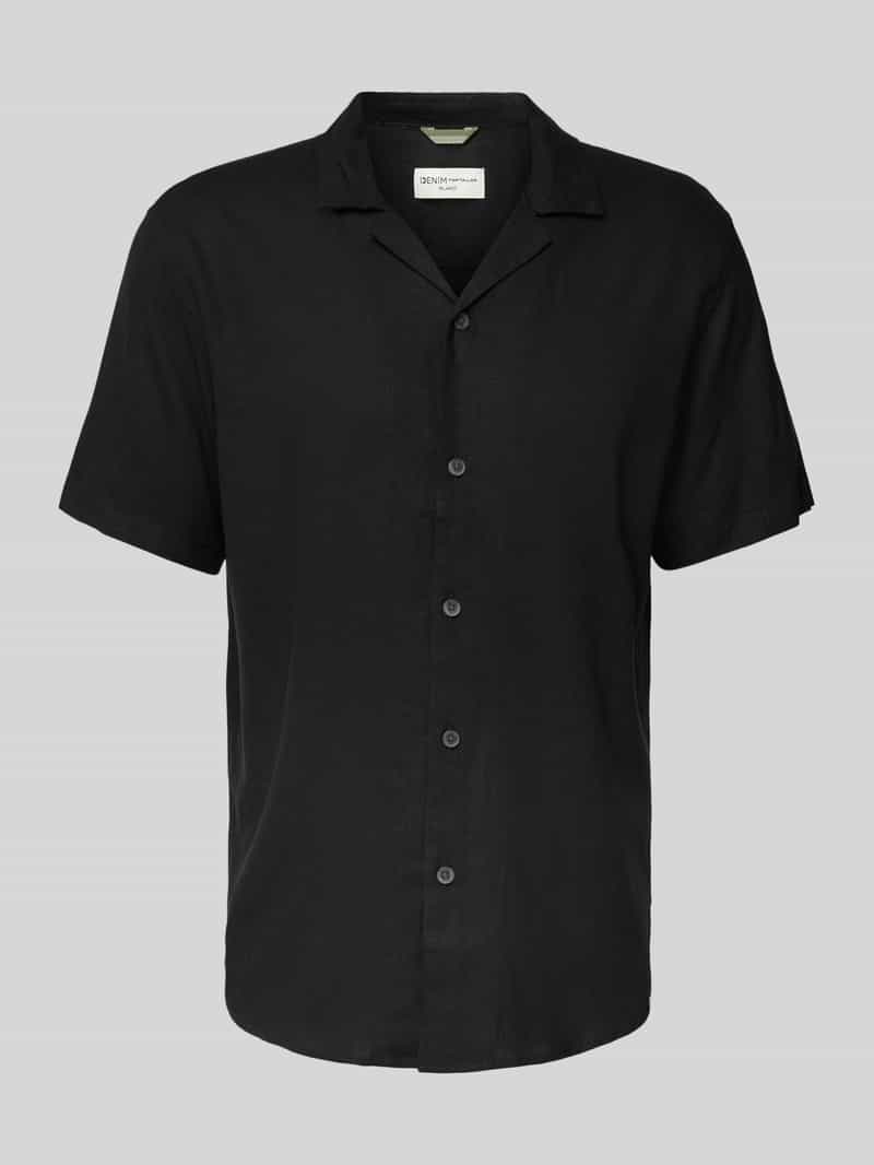 Tom Tailor Denim Relaxed fit vrijetijdsoverhemd van een mix van viscose en linnen