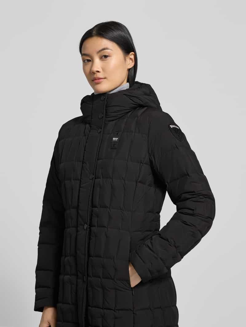 Blauer Usa Lange donsjas met ritszakken model 'KALADA'