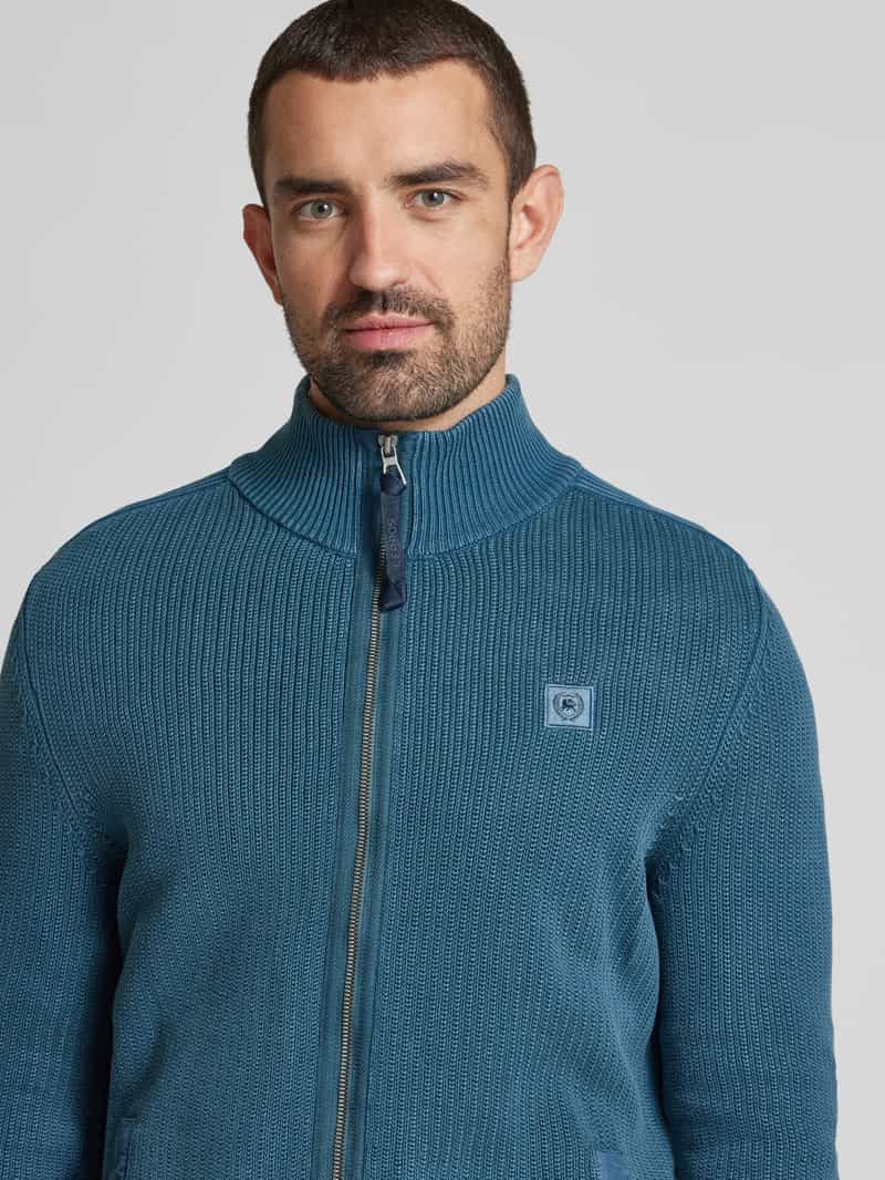 Lerros Gebreid jack met labelpatch
