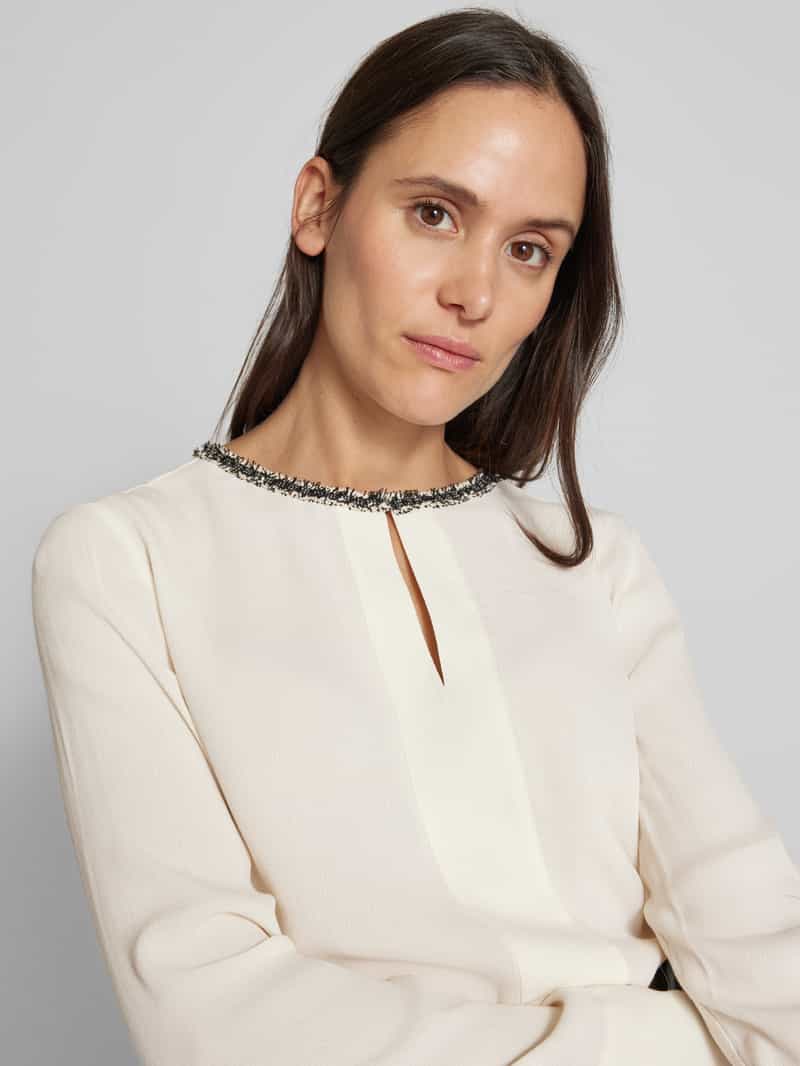 s.Oliver BLACK LABEL Regular fit blouseshirt van viscose met bouclédetail