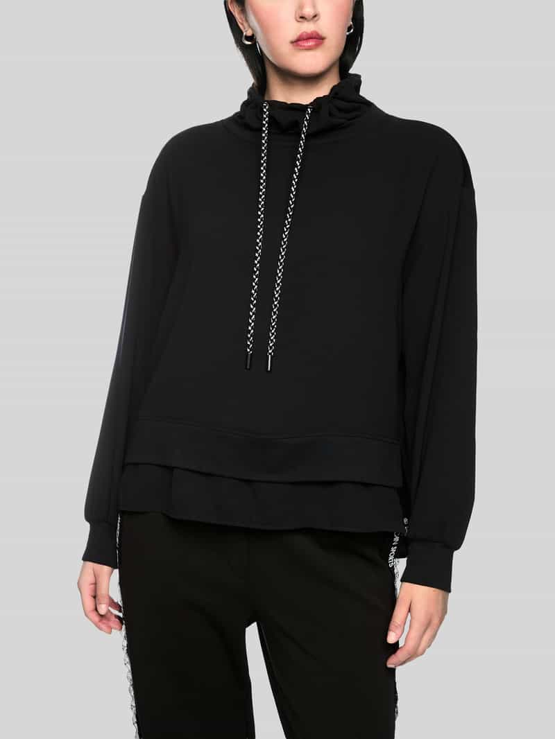 Marc Cain Shirt met lange mouwen met geraffineerde opstaande kraag