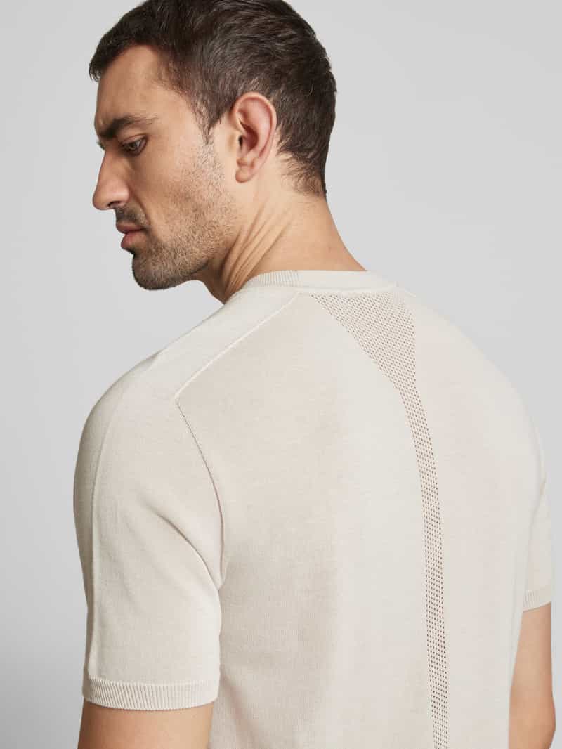 AlphaTauri T-shirt met linnen en labeldetail model 'FASHI'