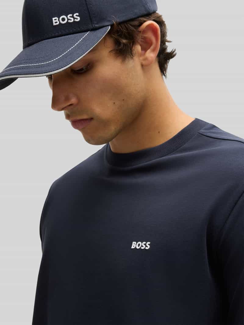 BOSS Green Regular fit shirt met lange mouwen van katoenmix model 'TEE LONG'