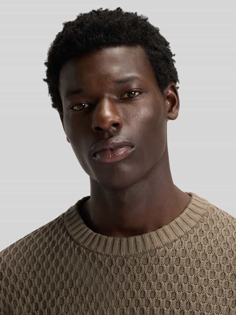 HUGO Regular fit gebreide pullover met 3D-structuurmotief model 'SYER'