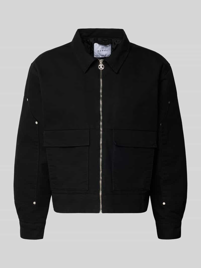 Edwin Overhemdjack van wol met klepzakken Model 'DOGMA WORK JACKET'