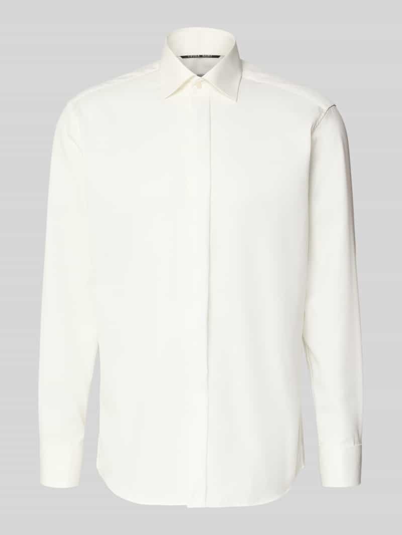 Regular fit smokingoverhemd van twill