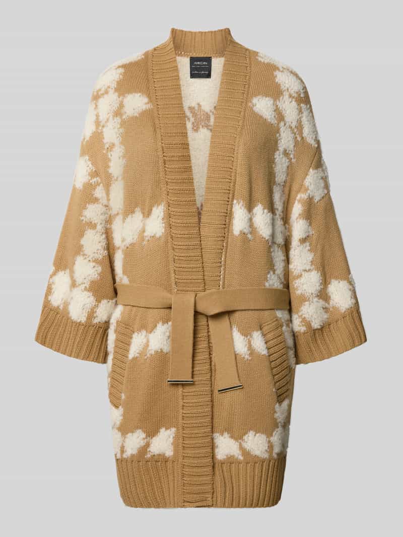 Marc Cain cardigan met strikceintuur en 3 4-mouw