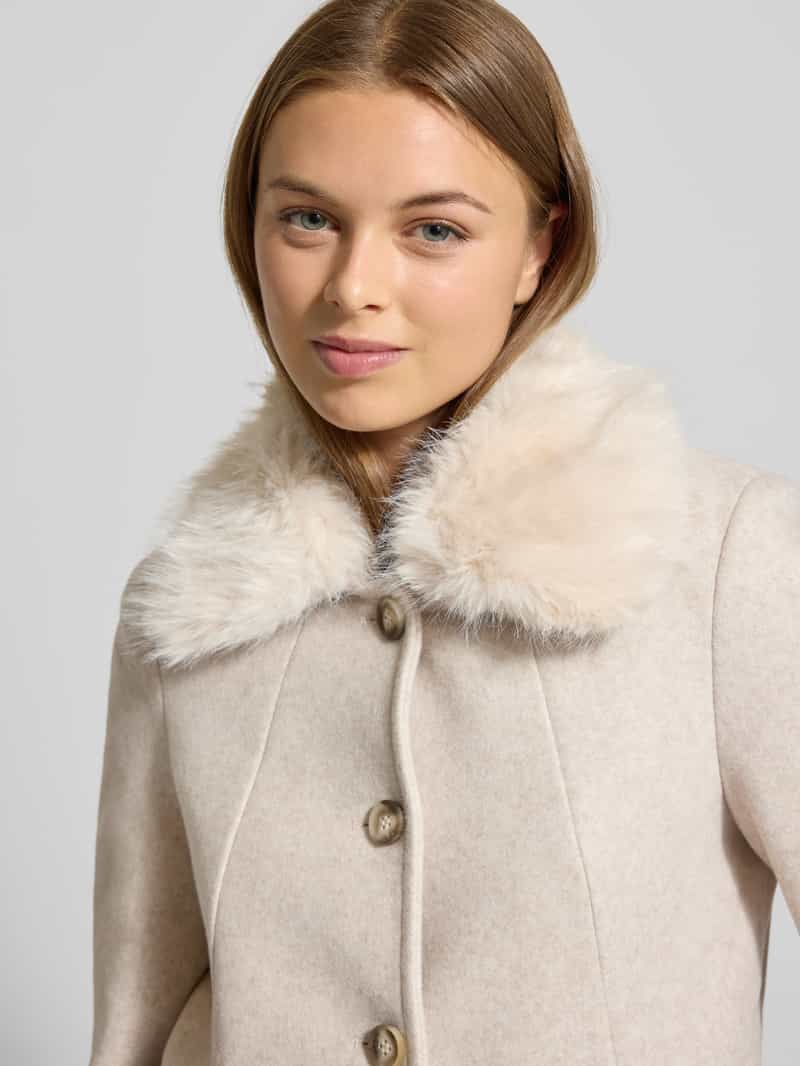 Vero Moda Regular fit lange jas met kraag van imitatiebont model 'AUTUMN'