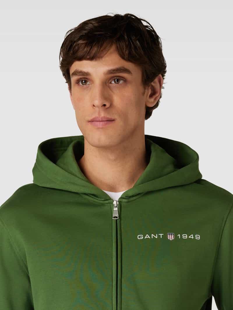 Gant Sweatjack met labelprint