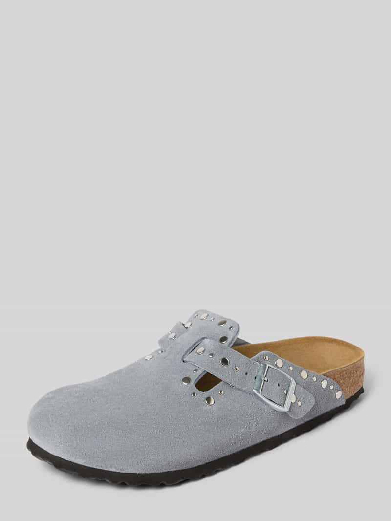 Clogs van echt leer met siernagels model 'Boston Rivet'