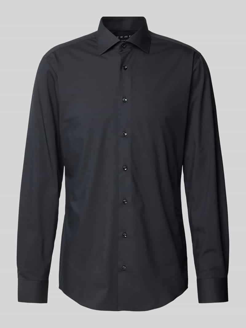Eterna Slim fit zakelijk overhemd met kentkraag