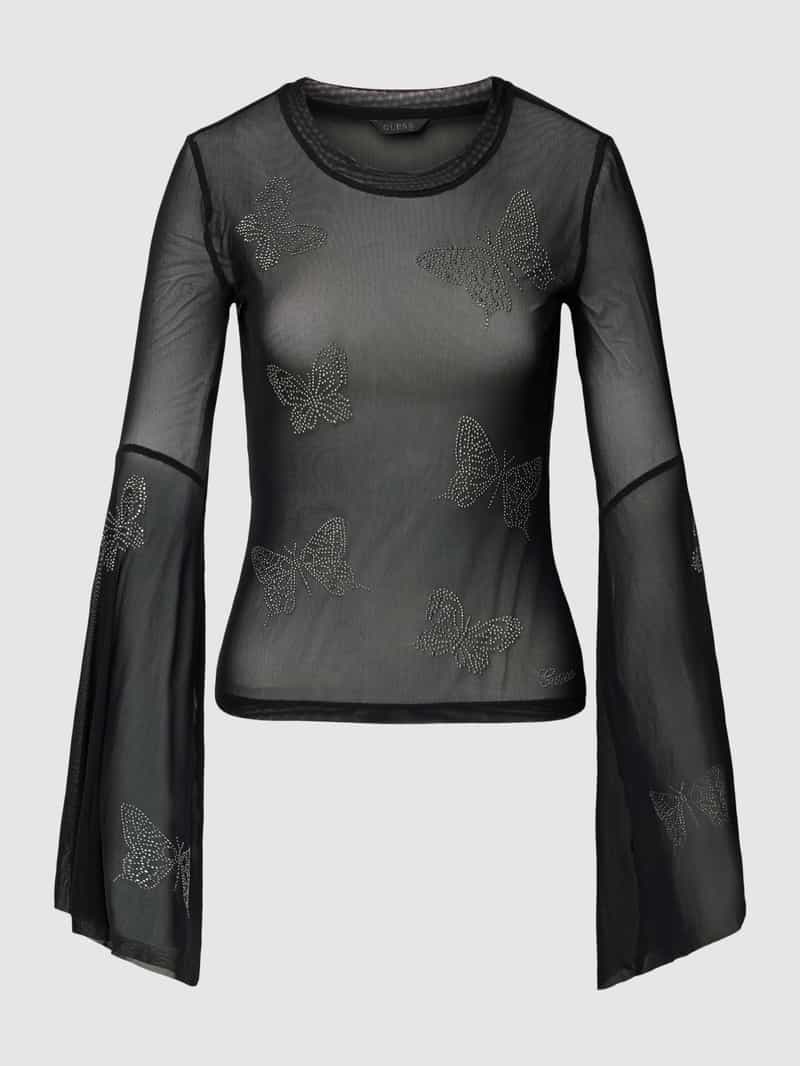 Guess Mesh top met all-over dierenprint