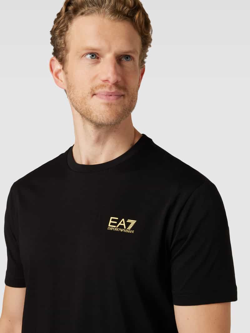 EA7 Emporio Armani T-shirt met labelprint aan de achterkant