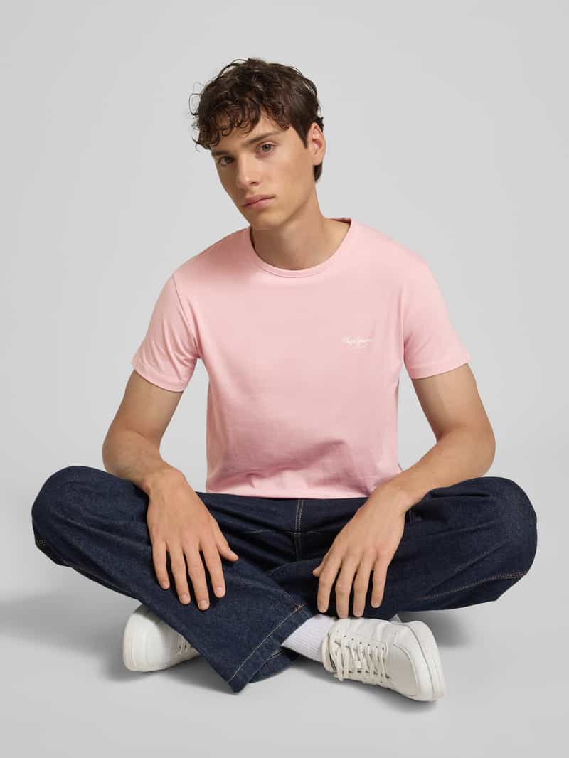 Pepe Jeans Slim fit T-shirt van katoenmix